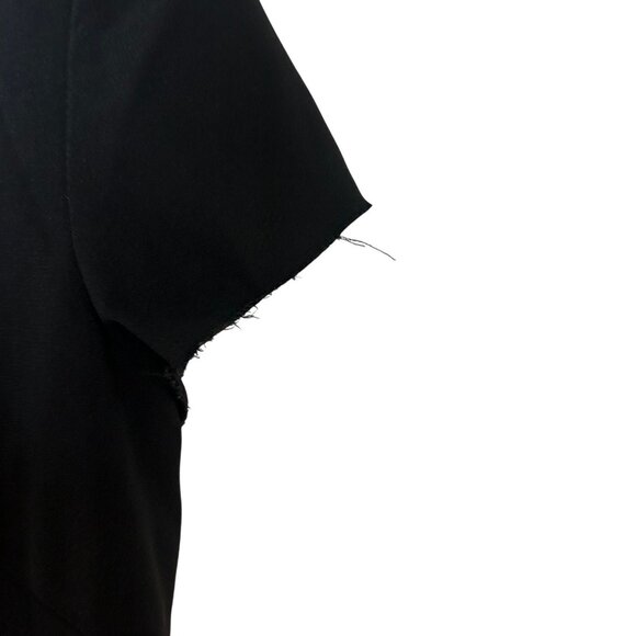 Helmut Lang Black Open Back Frayed Sleeve Mini Dress in Black Size 0 - Picture 2 of 7